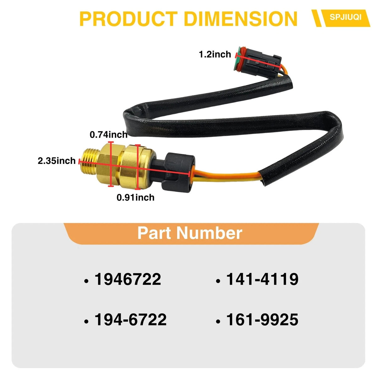 Oil Pressure Sensor for Caterpillar C12 C15 C27 3406E (194-6722)