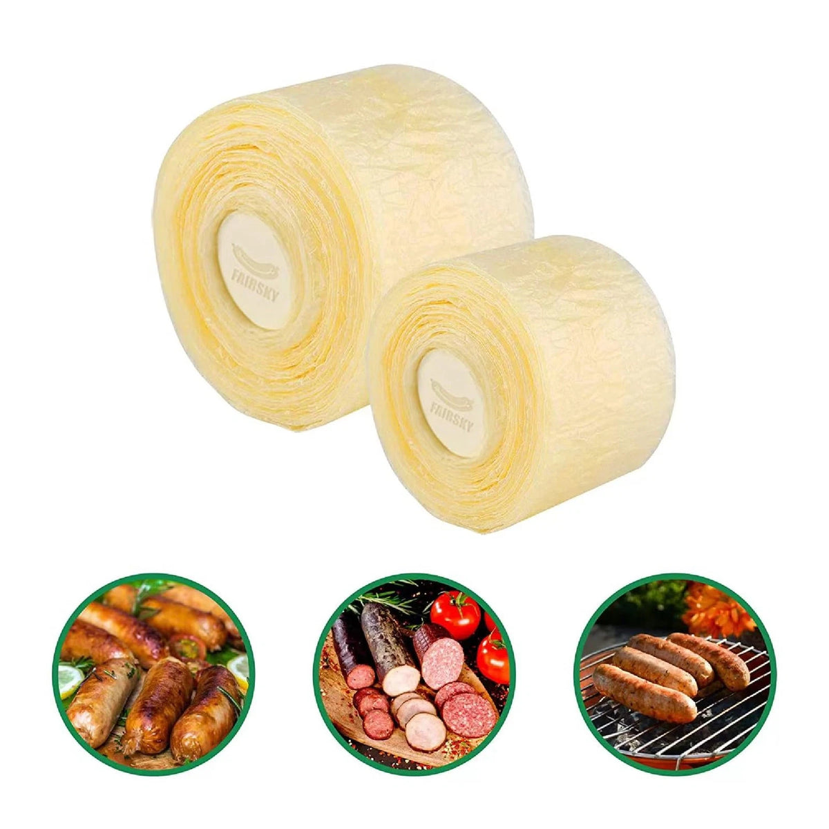Natural Dried Sausage Casings 32mm for Homemade Meats (8m 26ft)