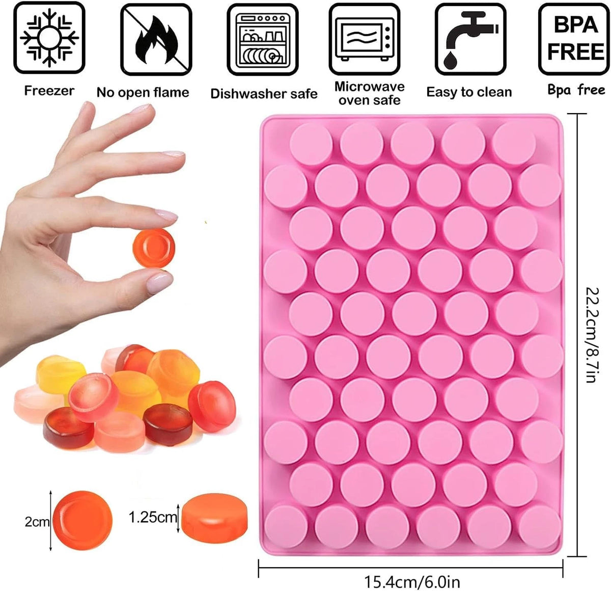 2X Round Silicone Candy Molds for VITAPREP (110 Cavities Total)