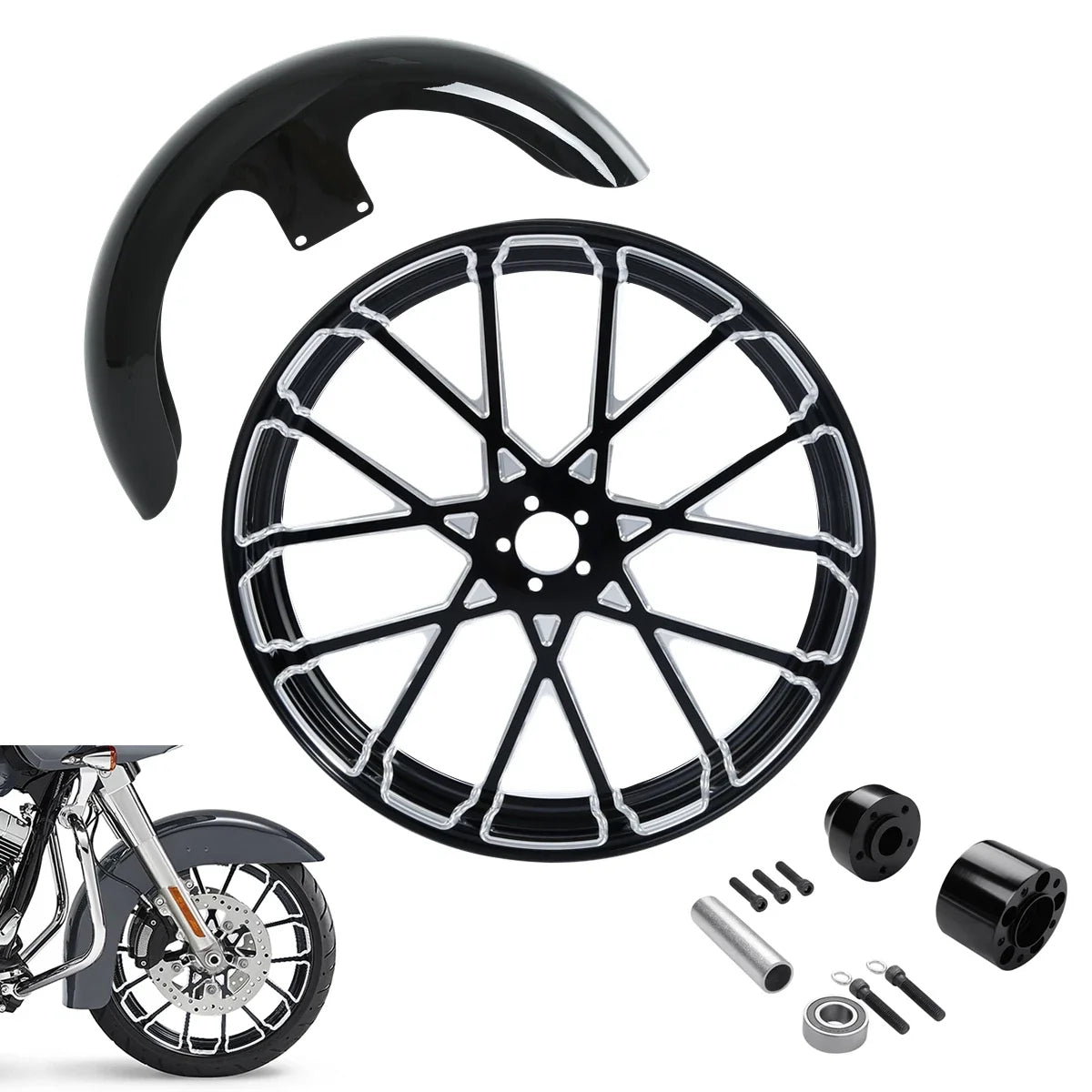 21" Front Fender Wheel Rim Hub for Harley Touring (2008–2013)