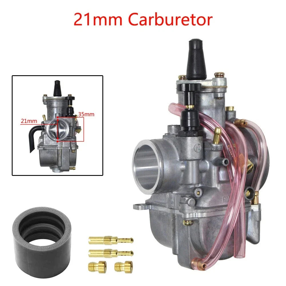 21mm Carburetor with Power Jet for PWK21 50-100cc Engine (2/4 Stroke ATV)