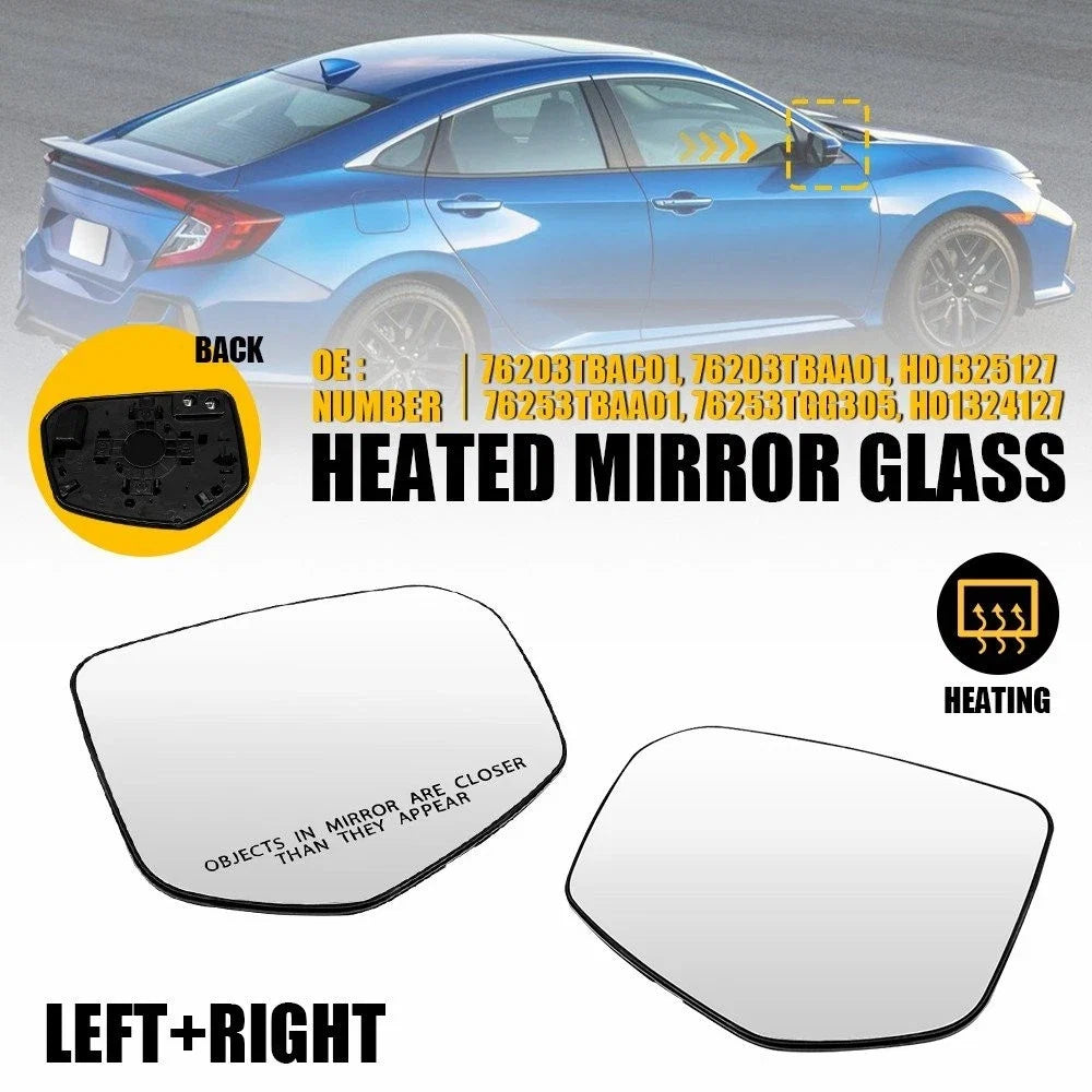 2pcs Heated Side Mirror Glass for Honda Civic (2016–2021)