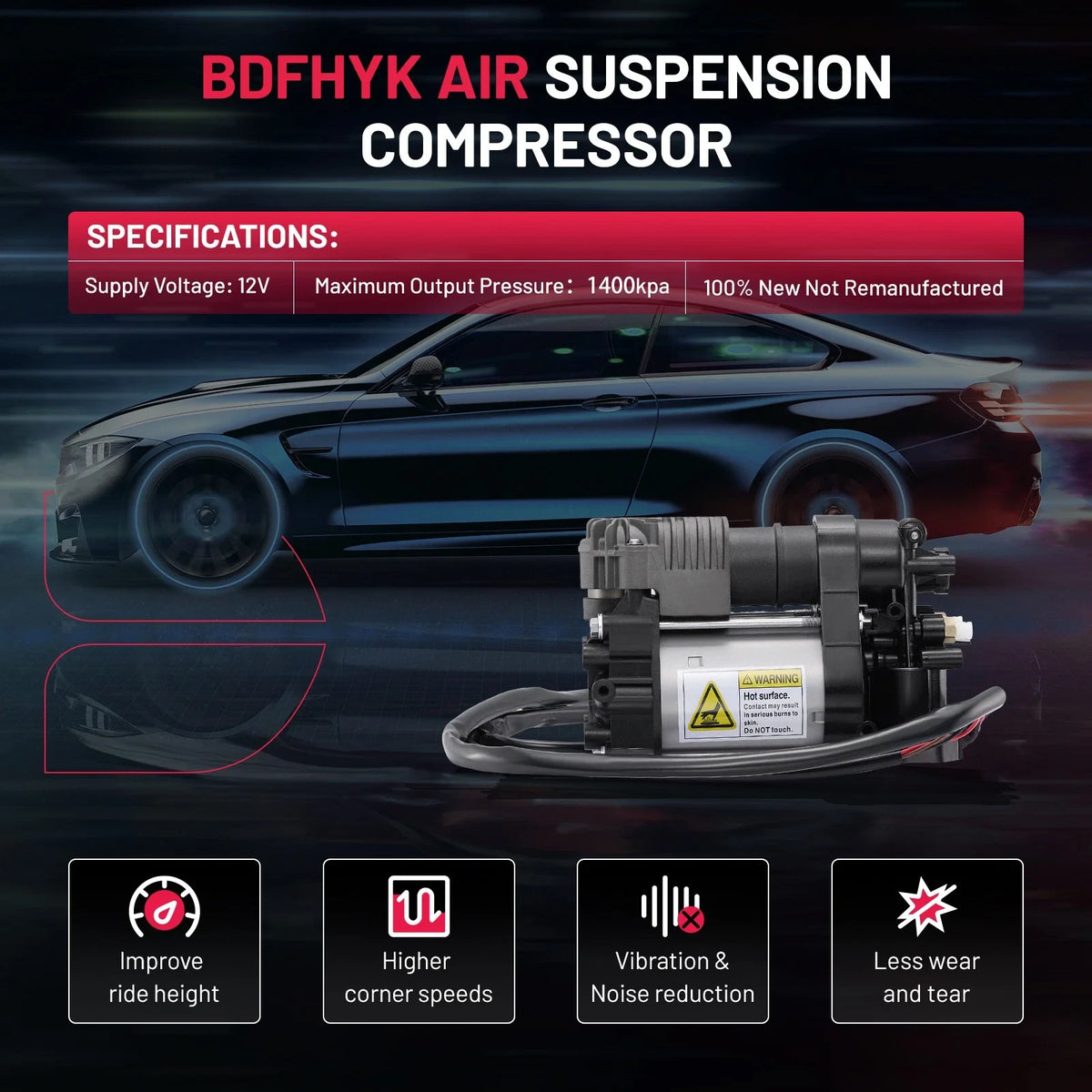 Air Suspension Compressor Pump for Porsche Panamera 3.6L (2010–2016) 97035815111