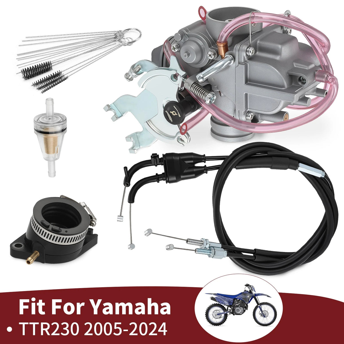 Carburetor for Yamaha TTR230 (2005–2024) 1C6-26302-00-00, 1C6-14301-10-00, 1C6-14301-00-00, 1C6-E3586-00-00