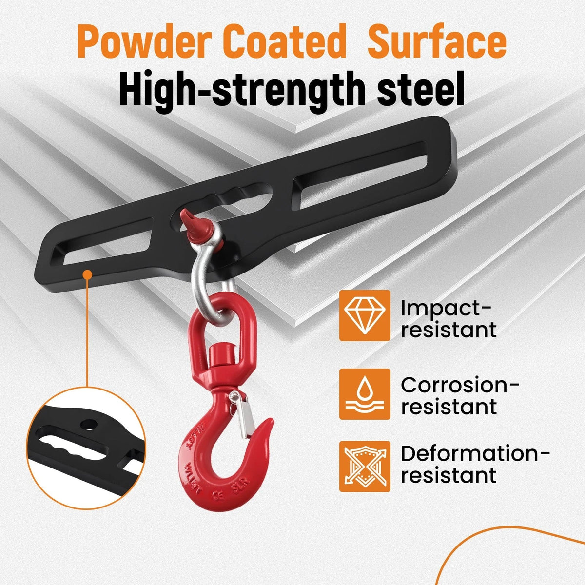 Double Fork Hook Attachment for Standard Forklift Forks (360° Rotating, 6600LBS)
