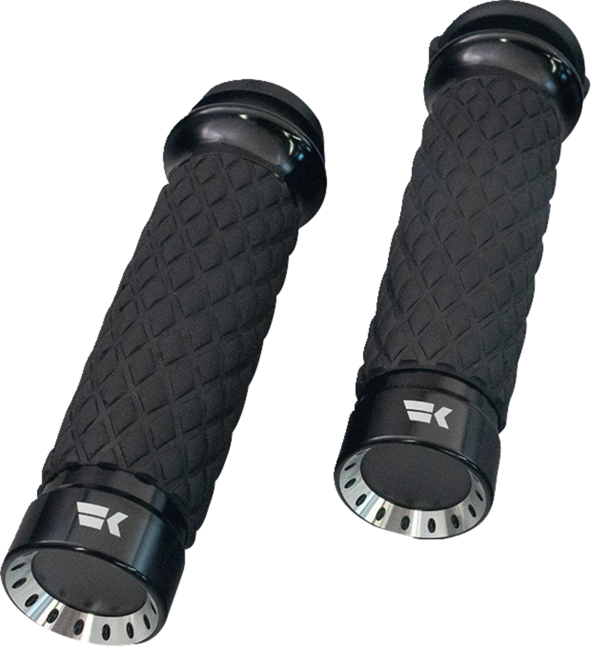 Turbine Grips for Custom Contour Motorcycle (500330) - Black Diamond