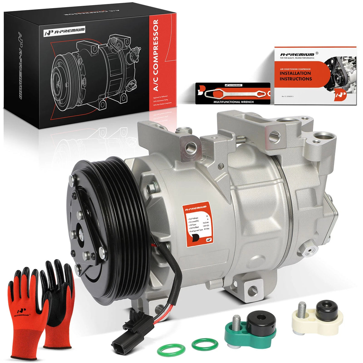 A/C Compressor with Clutch for Nissan Altima (2013–2018) 926003TA3A, 926003TA3B, 926003TA2D, 926003TA2E, 926003TA2C, 78664