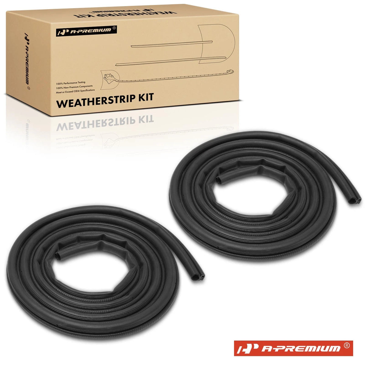2X Weatherstrip Seals for Chevrolet K20 K30 GMC (1AWSK00234, WSS00587)