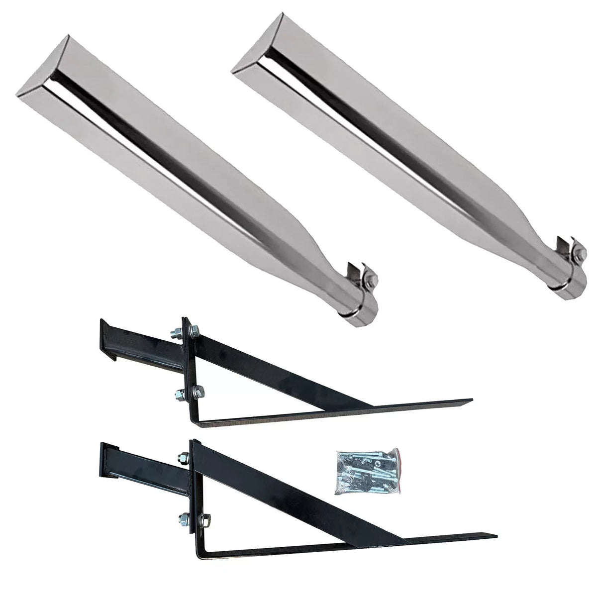 Set of 2 Half Tandem Mudflap Mounting Bracket Kit for Peterbilt Kenworth Freightliner (902-058K2+902-080)