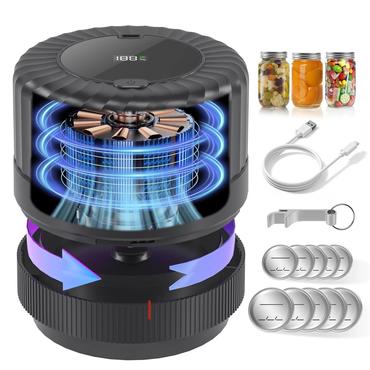 Mason Jar Vacuum Sealer for VP06+ (Cordless Handheld)