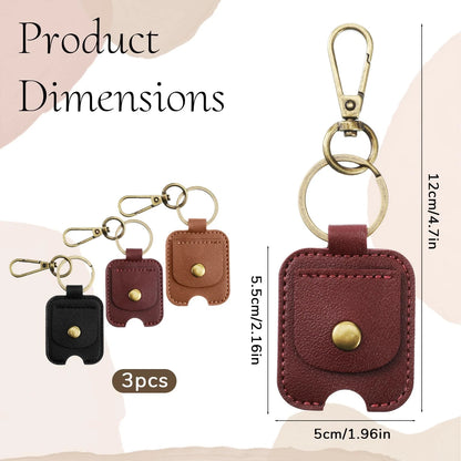Set of 3 Key Covers for Car Keys PU Leather Sleeve (5358XSWS2088)