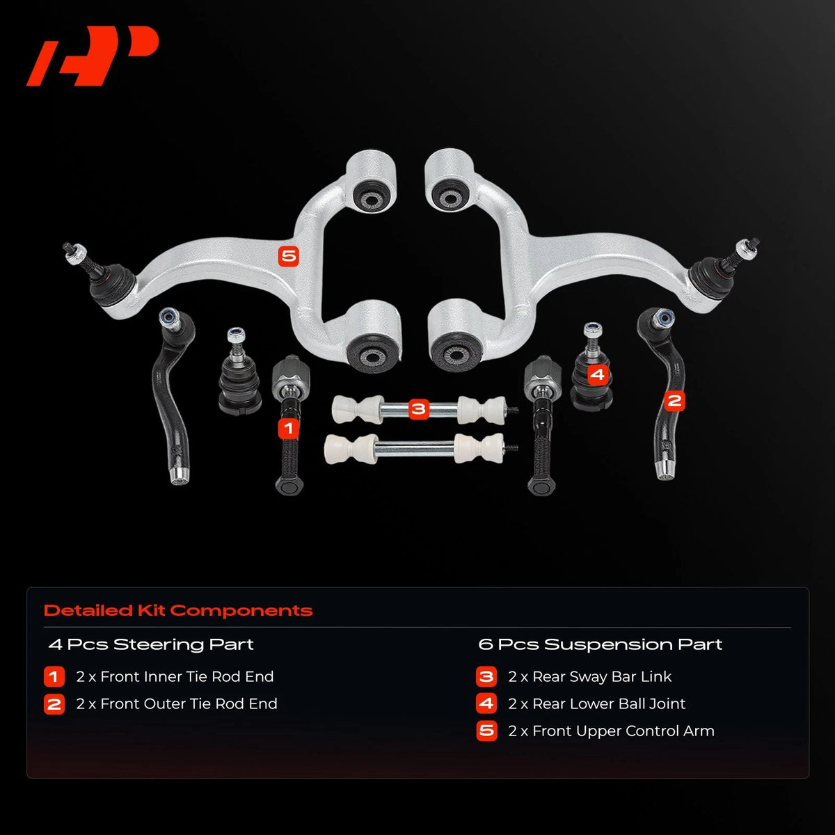 10x Control Arm Ball Joint Sway Bar Link for Mercedes-Benz ML350 (2003–2005) - 1633380215, 1633500113, 1633200032