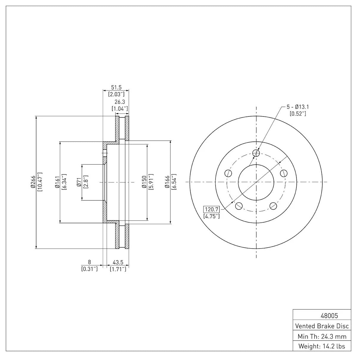 Brake Disc Set for 1994–1998 ERE-48005, 1613287, 14056179, 15684318