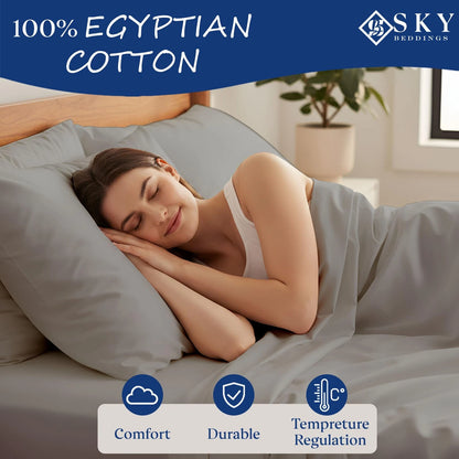 3-Piece Twin XL Cotton Sheet Set - 400 Thread Count Sateen Weave