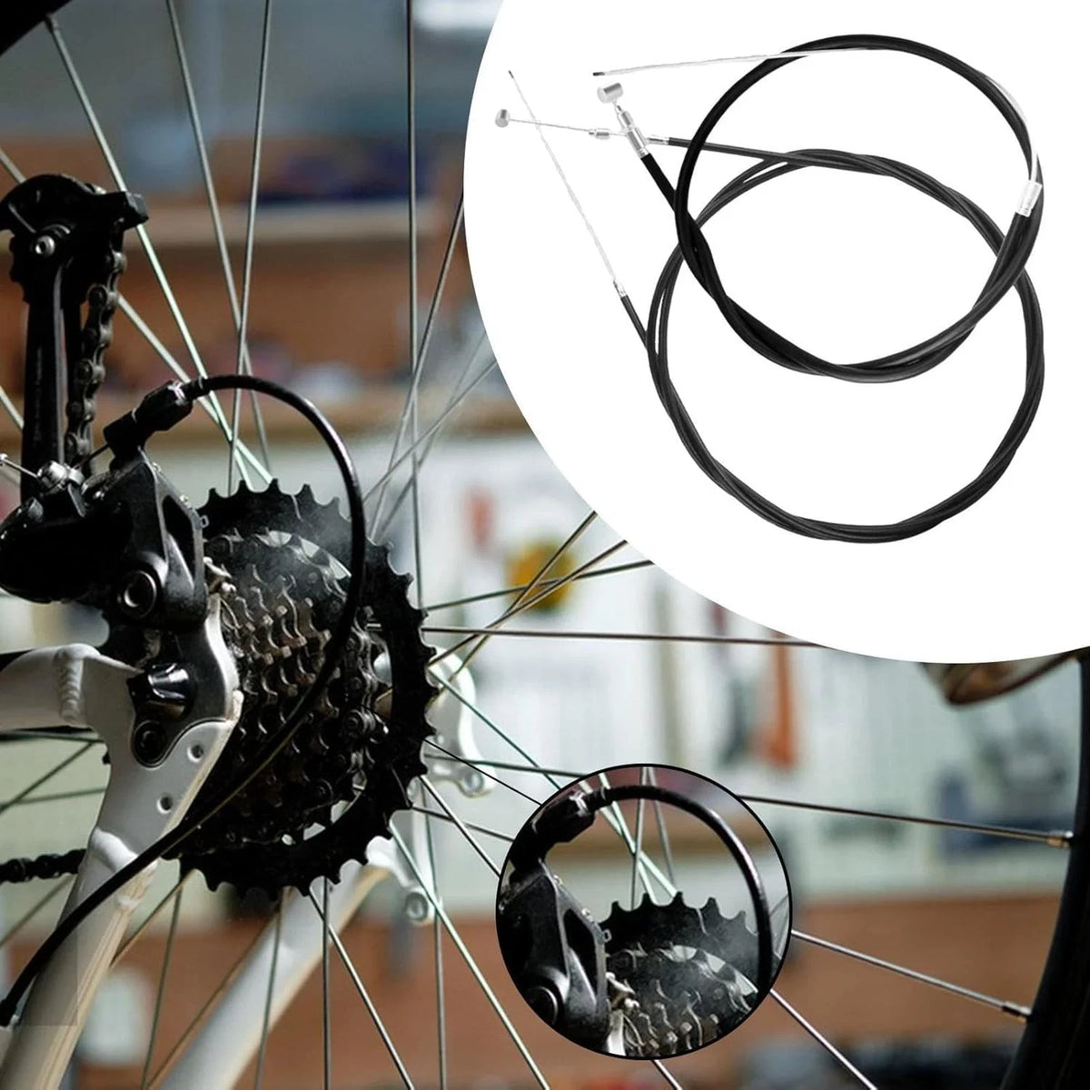 1 Pair Black Bike Brake Cable for