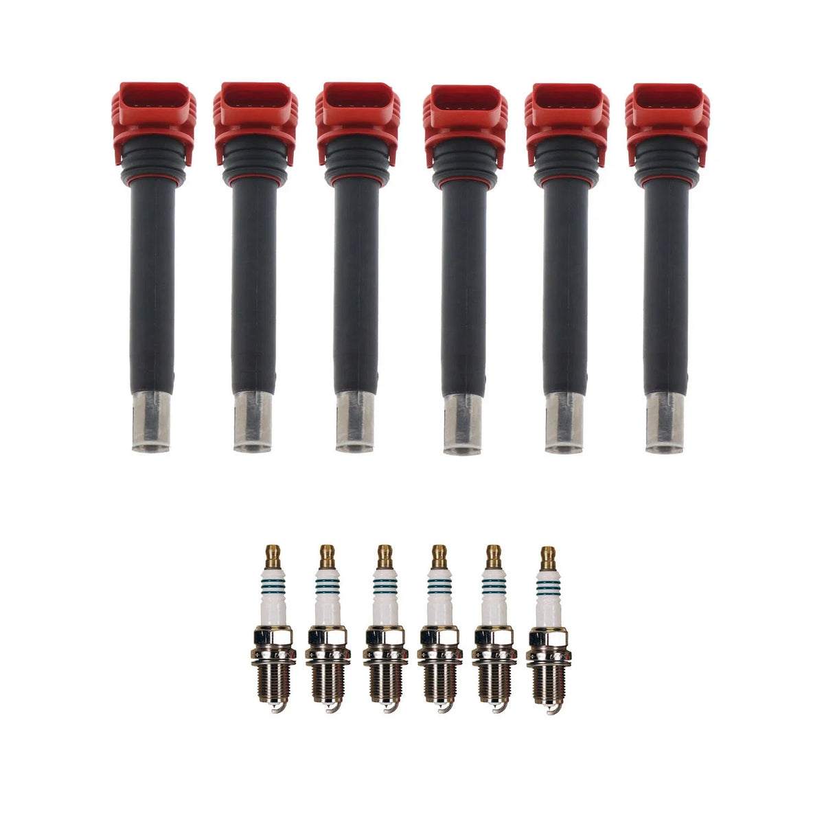 Set of 6 Ignition Coils & Spark Plugs for Audi Q7 S4 Touareg V6 (2007–2018)