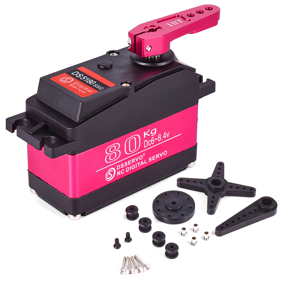 1x Digital Servo 80KG for 1/5 RC Car (Waterproof, 18T Servo Arm)