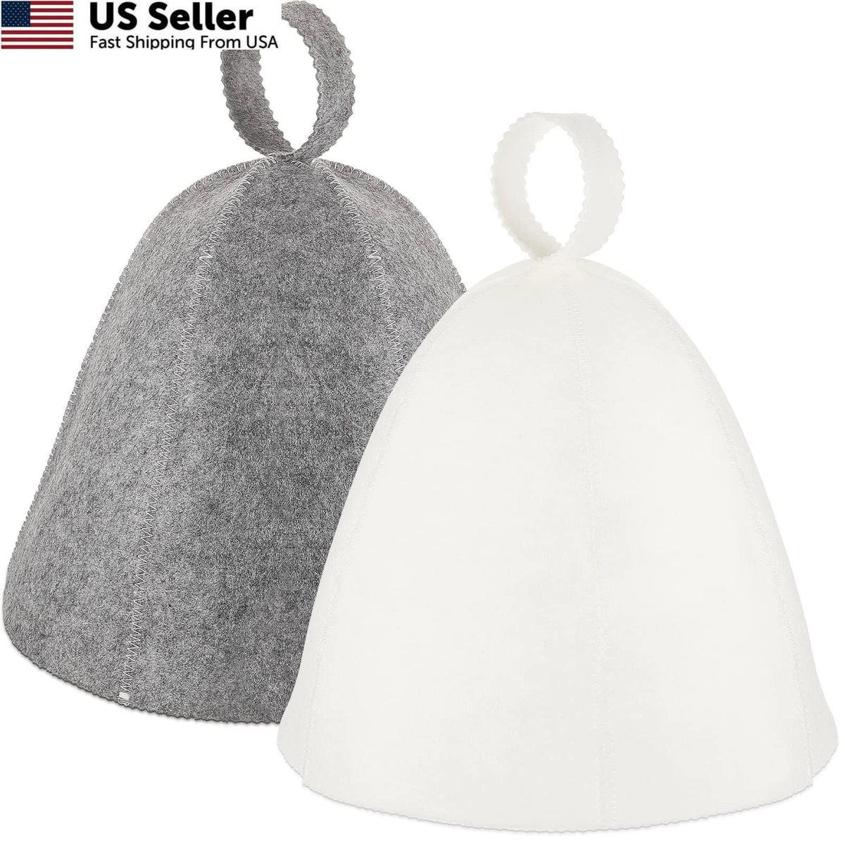 Sauna Hat for Men Women Vaporarium Cap (Gray, White)