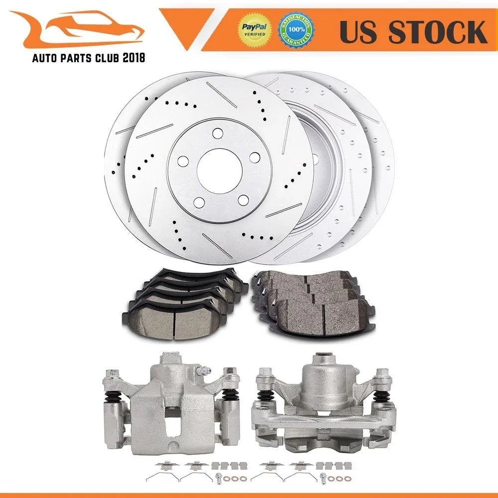 2X Rear Brake Caliper & Rotor Brake Pad for Chevrolet Monte Carlo (2000–2005)