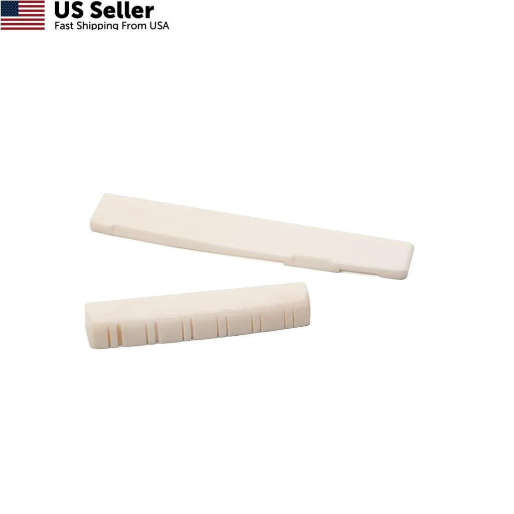 Guitar Bone Bridge Saddle and Nut Replacement for White