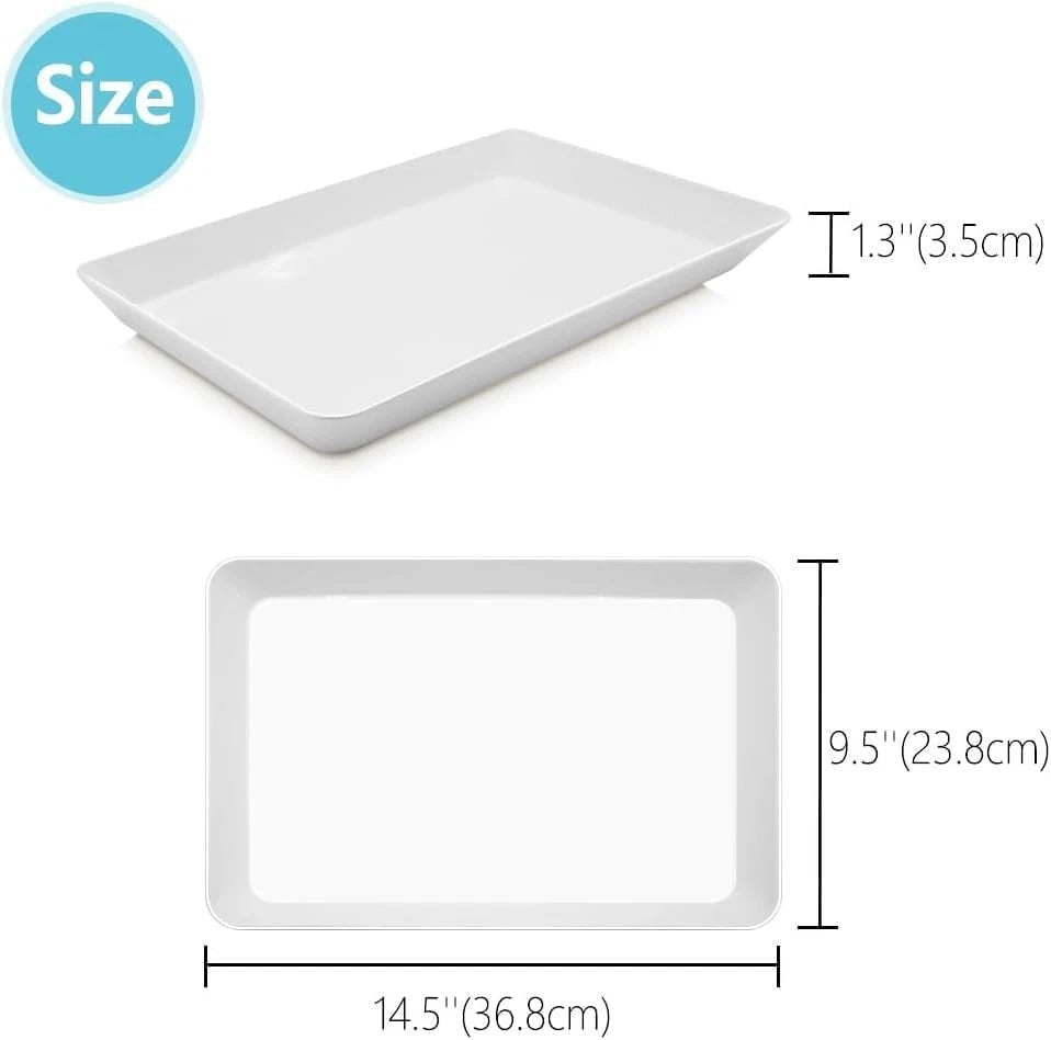 Set of 4 Serving Trays for Veggies, Fruits, Snacks, Desserts