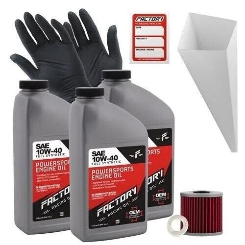 10W40 Oil Change Kit for Kawasaki KL250 KL600 KLX650/R (3Qt)