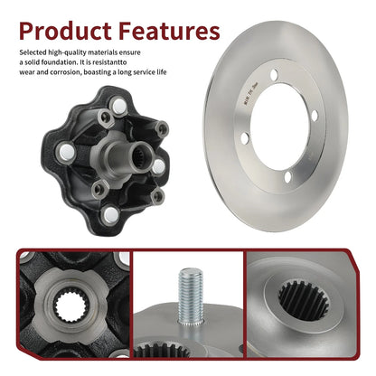 Front Wheel Hub & Brake Disc Rotor for Suzuki Vinson 500 4x4 (2002–2003)