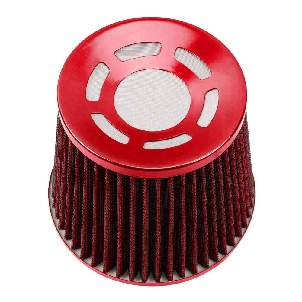 3" 76mm Red High Flow Inlet Cold Air Intake Filter for Universal Fit
