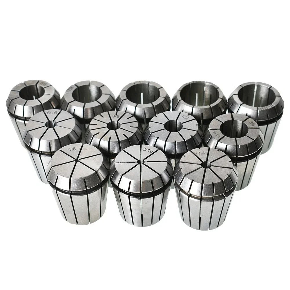 Set of 12 Spring Collets for ER40 (Compatible with Various Models)
