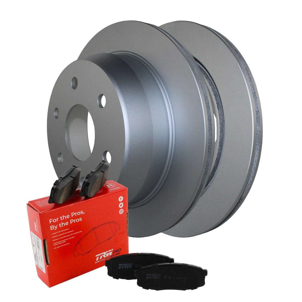 Rear Brake Kit 325mm Coated Disc Rotors & TRW Pro Ceramic Pads for Chevrolet GMC