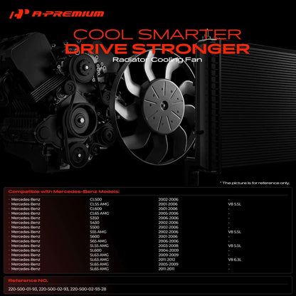 Cooling Fan Assembly for Mercedes-Benz S350 S500 (A2205000293, 2205000293)
