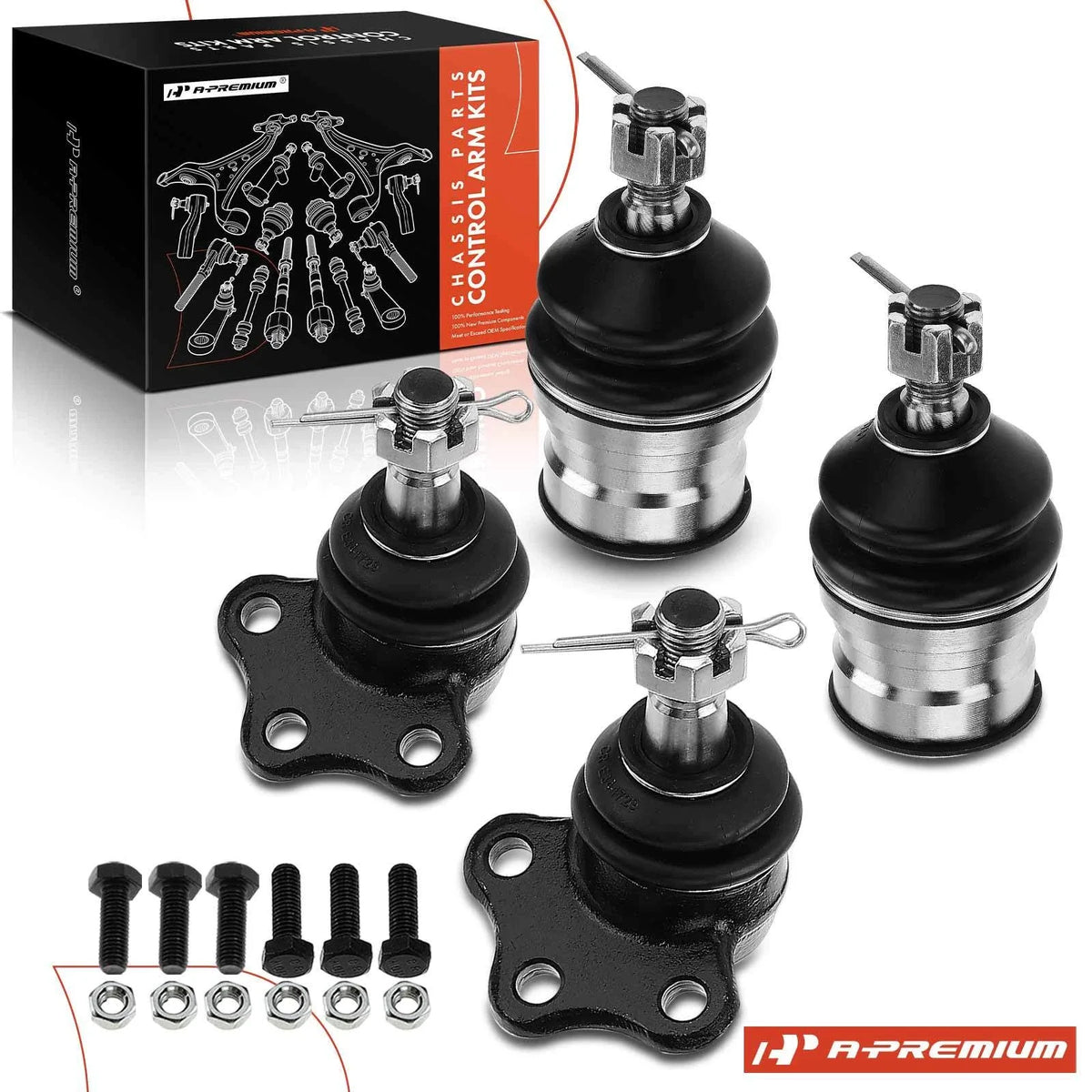 Set of 4 Front Upper & Lower Ball Joints for Dodge Dakota Durango (1997–1999)