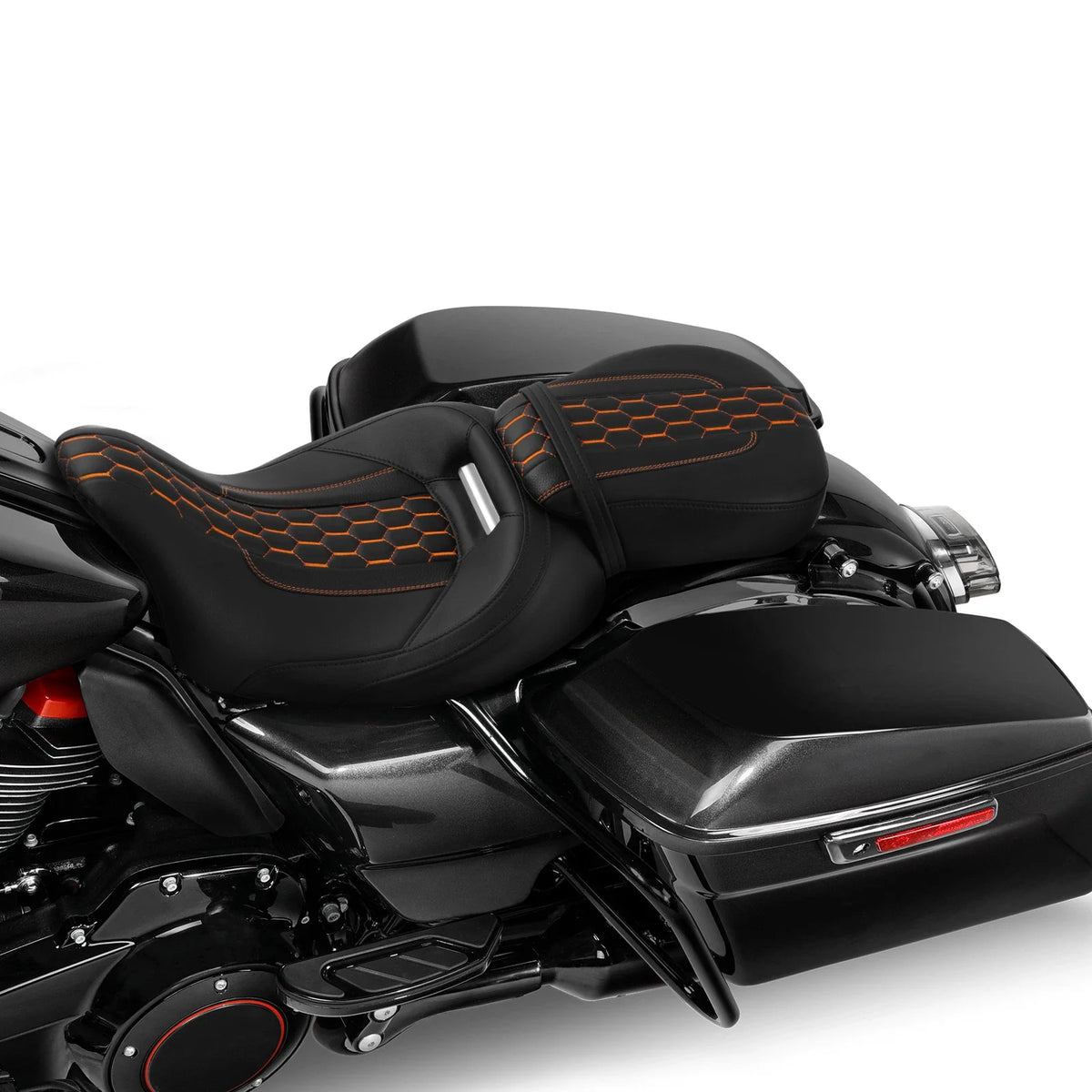 Black Driver Passenger Seats for Harley Touring CVO Street Road Glide (2009–2023)