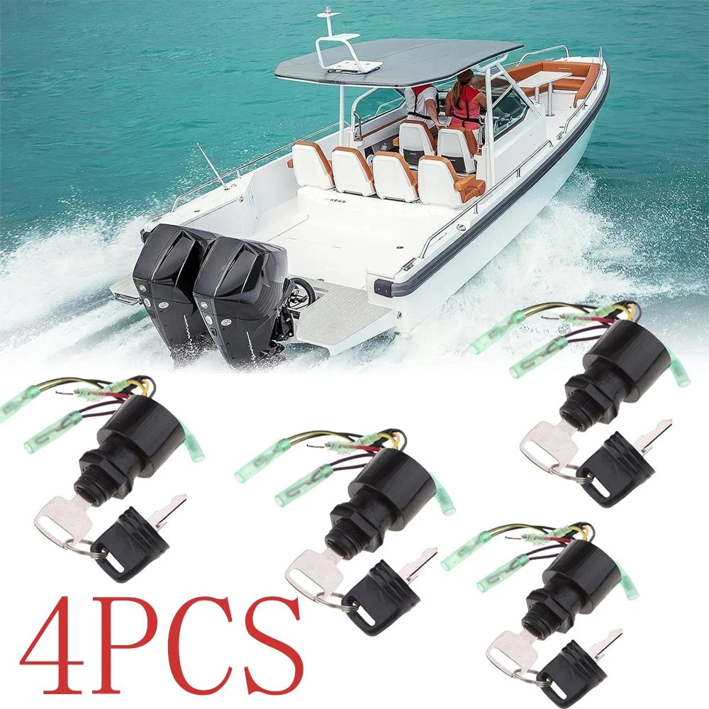 4X Ignition Key Switch for Mercury Outboard Control Box (87-17009A5)