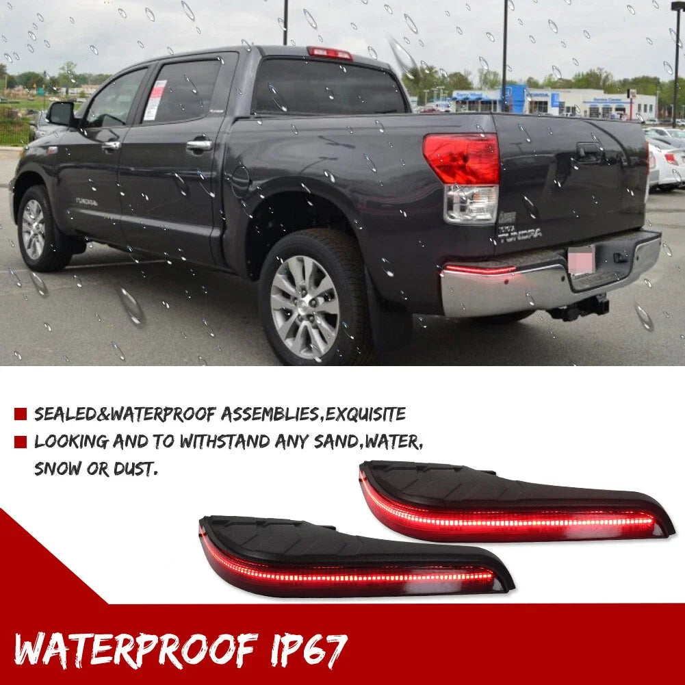 Set of 2 Red LED Rear Bumper Extensions for Toyota Tundra (2007–2013)