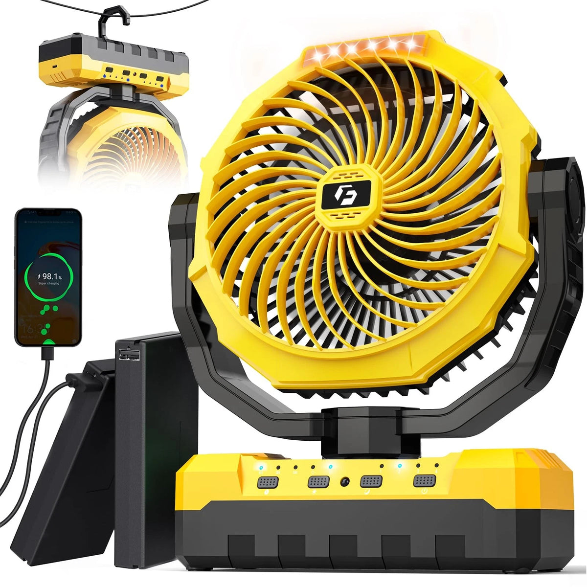 36000mAh Portable Camping Fan for Outdoor Use (Rechargeable, 120Hrs)