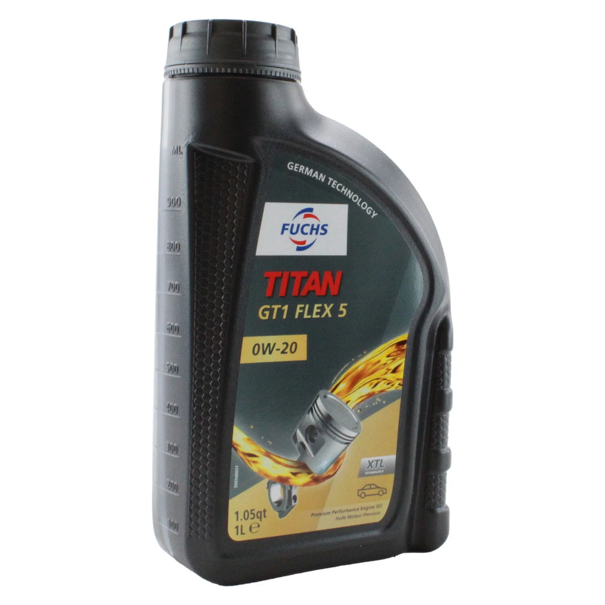 Set of 4 Fuchs TITAN GT1 FLEX 5 SAE 0W-20 Engine Oil for BMW Mercedes Benz