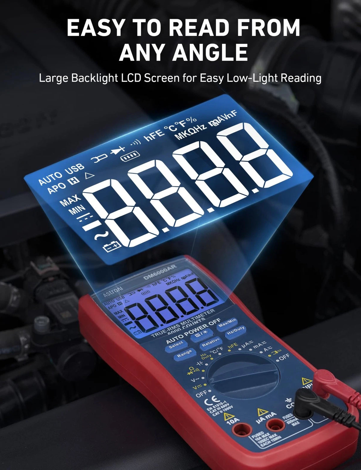 AstroAI Digital Multimeter for Automotive Battery Testing