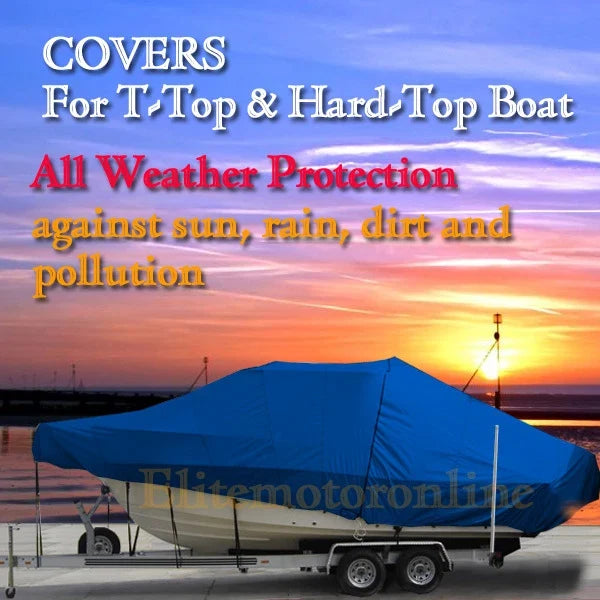 Boat Cover for Carolina Skiff 258 DLV (Hard-Top, Blue)