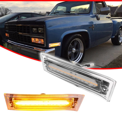 LED Front Side Marker Lamps for Chevrolet C10 C20 C30 GMC C1500 C2500 (1981–1991)