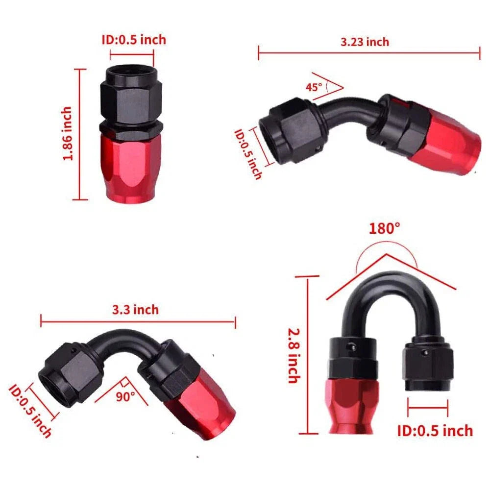 2pcs AN6 45 Degree Swivel Hose End Fitting Adapter for Universal