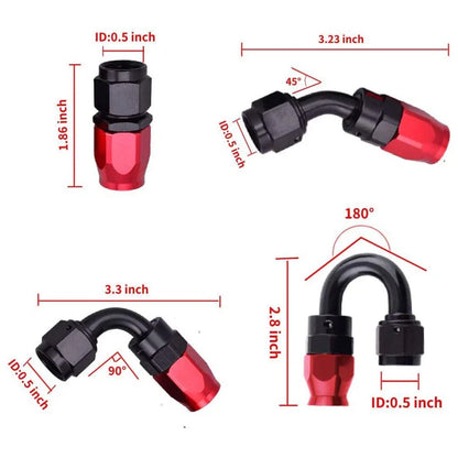 2pcs AN6 45 Degree Swivel Hose End Fitting Adapter for Universal