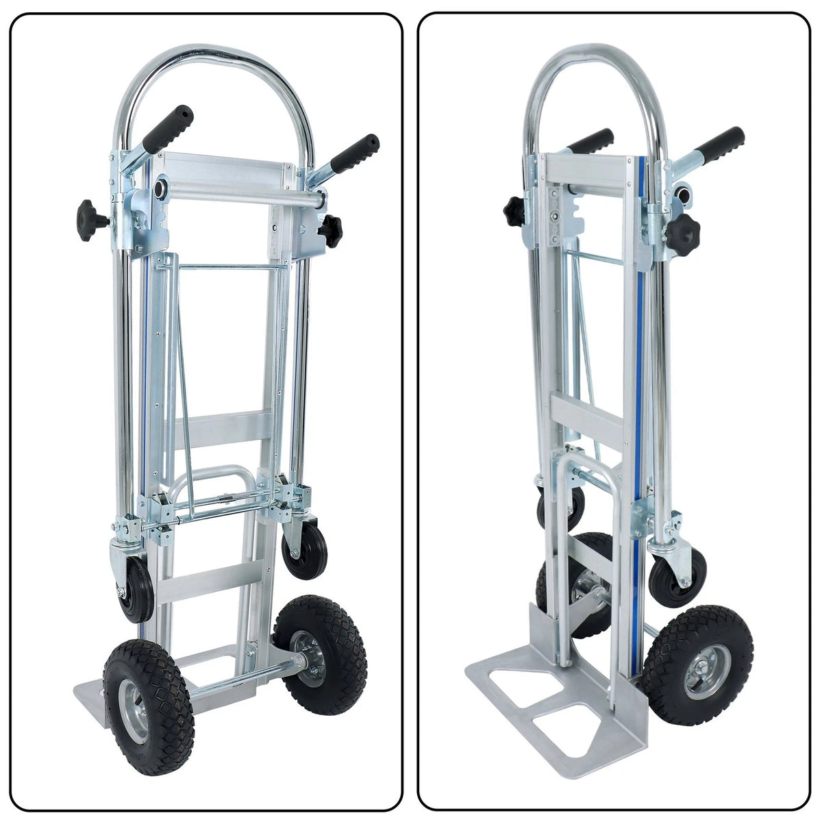 2X Aluminum Folding Hand Truck for Convertible Trolley (1000LBS Capacity)