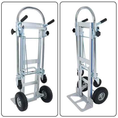 2X Aluminum Folding Hand Truck for Convertible Trolley (1000LBS Capacity)