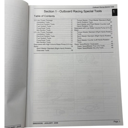 Outboard and Sterndrive Special Tools Catalog for Mercury Racing (2006)