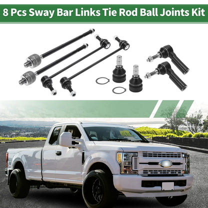 8pcs Front Suspension Kit Tie Rod End Sway Bar Link for Ford Mustang 