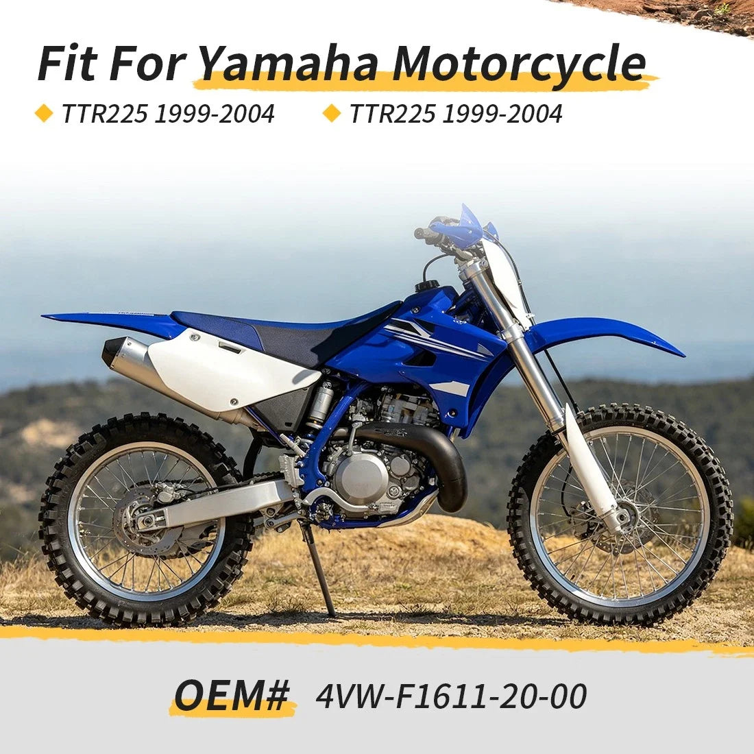 Rear Fender for Yamaha TT-R225 (1999–2004) 4VW-F1611-20-00, Blue