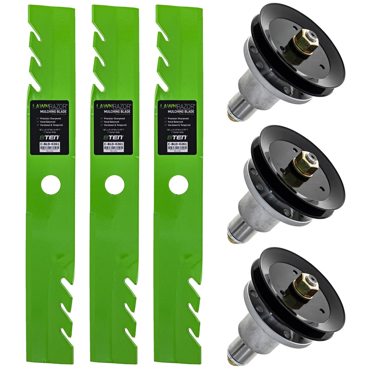 Blade Spindle Kit for Exmark Lazer Z AS 52-Inch (1-323532, 107-4065, 103-8353)
