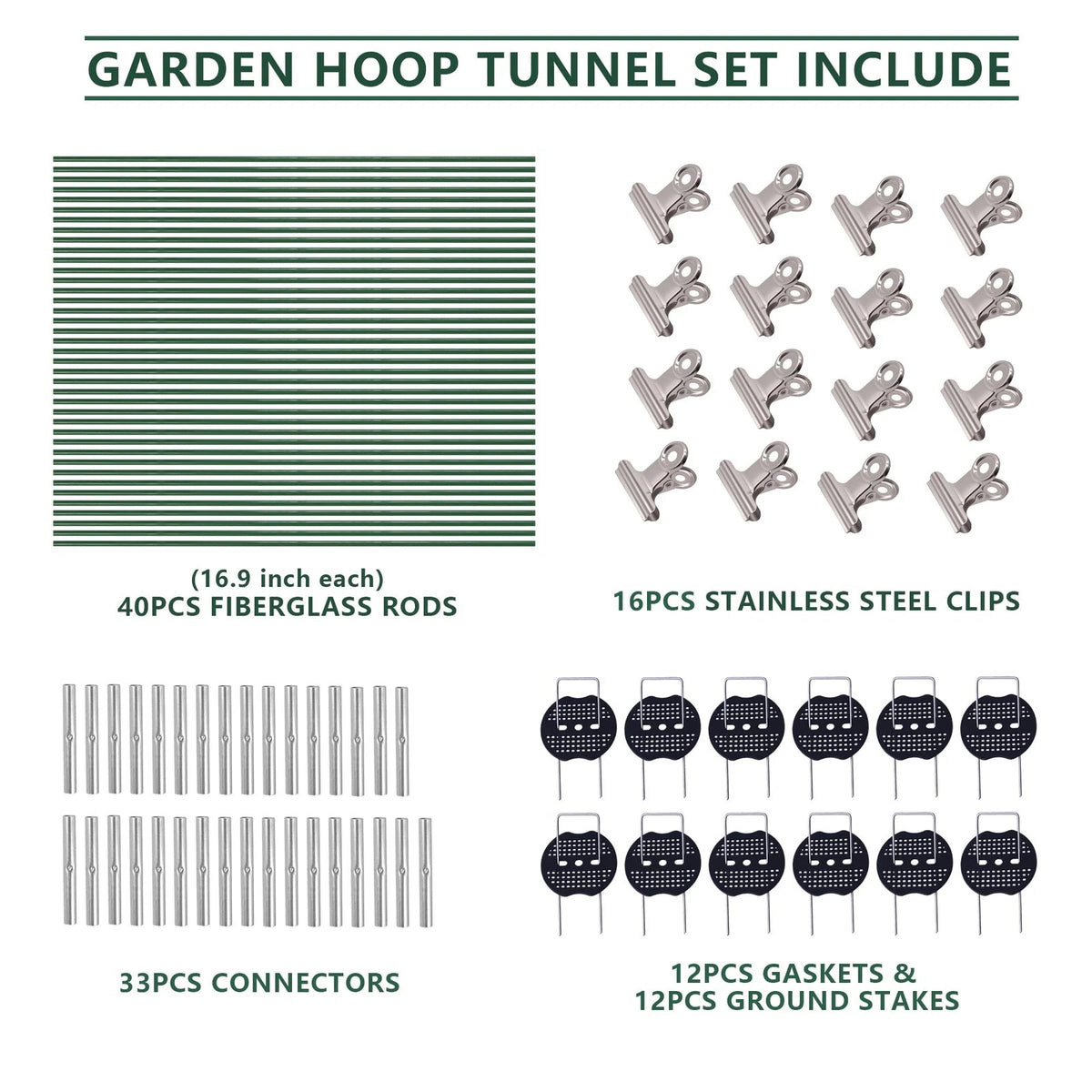 40pcs Garden Hoops Kit for Raised Beds