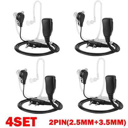 4X Acoustic Tube Earpiece Headset for Walkie Talkie Two-way Radio
